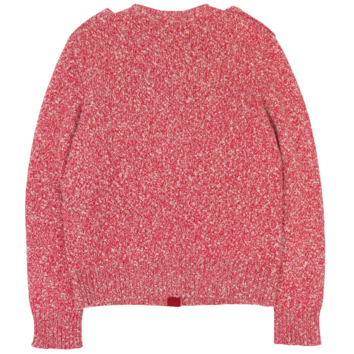 CHANEL  
COCO CC Logo Rhinestone Silver-Colored Metal  
Coco Mark Turn Lock Cashmere Cardigan