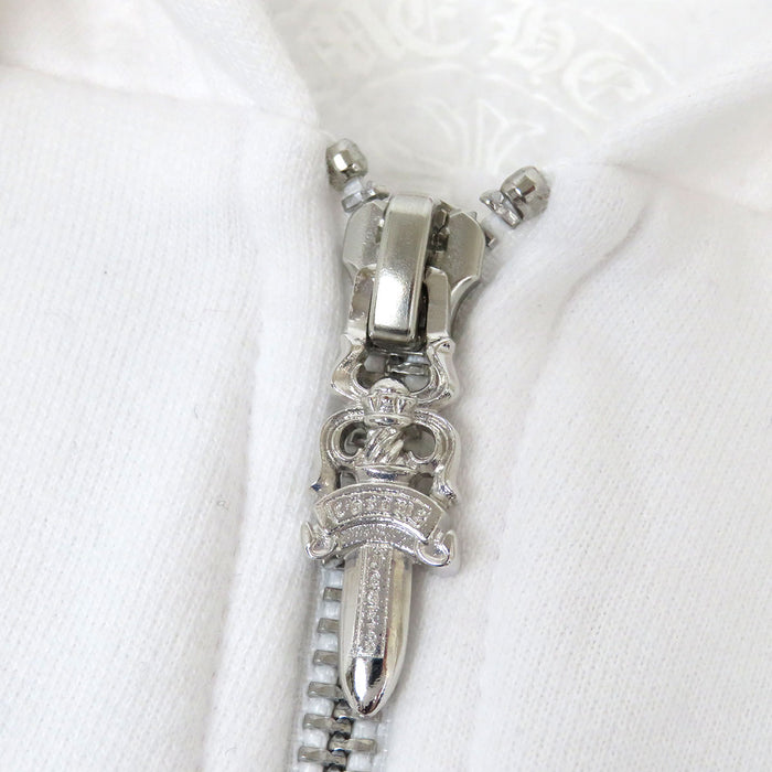 CHROME HEARTS  
CH 袖标志 匕首拉链 卫衣 棉质 加绒  
滚动标签 印花 拉链连帽衫