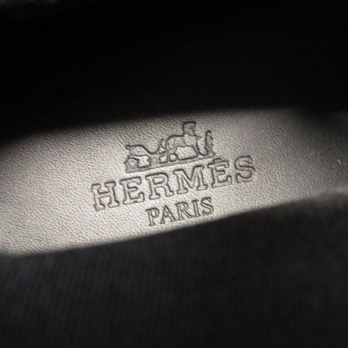 HERMES  
Belt Side Gore Leather Silver-Colored Metal  
Distance Ankle Boots