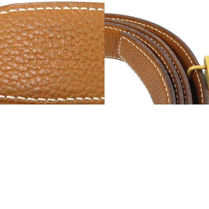HERMES 
アッシュ □G刻印 ゴールドカラーメタル 
H バックル リバーシブル レザー ベルト 32MM
