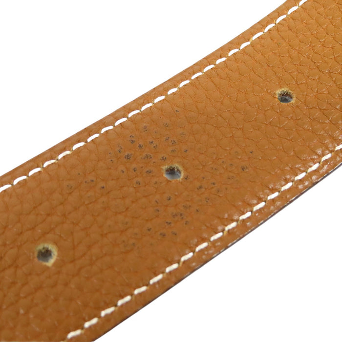HERMES 
アッシュ □G刻印 ゴールドカラーメタル 
H バックル リバーシブル レザー ベルト 32MM