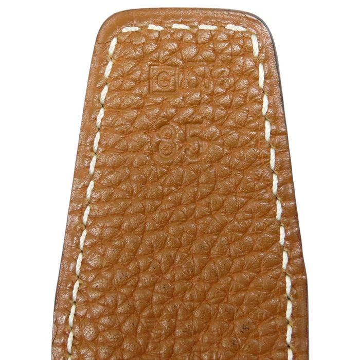 HERMES 
アッシュ □G刻印 ゴールドカラーメタル 
H バックル リバーシブル レザー ベルト 32MM