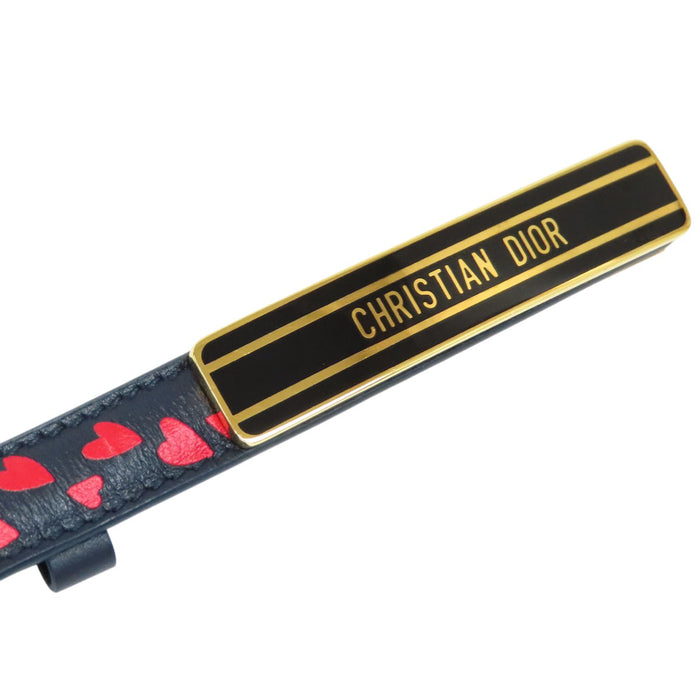 Dior 
ロゴ バックル 総柄 レザー ゴールドカラーメタル 
アイラブパリ ハート ベルト