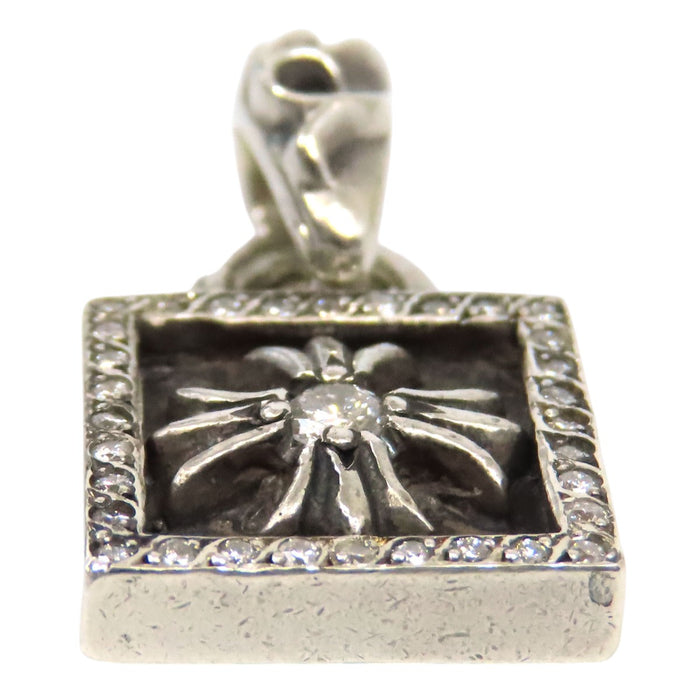 CHROME HEARTS 
FRAMED CH PLUS P D Silver 1998 Stamp 
Framed CH Plus Pavé Diamond Top