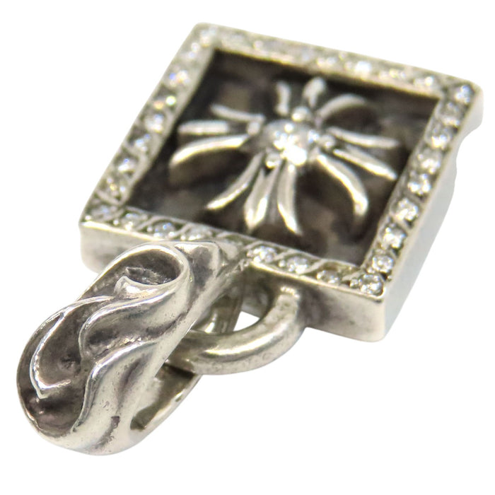 CHROME HEARTS 
FRAMED CH PLUS P D Silver 1998 Stamp 
Framed CH Plus Pavé Diamond Top