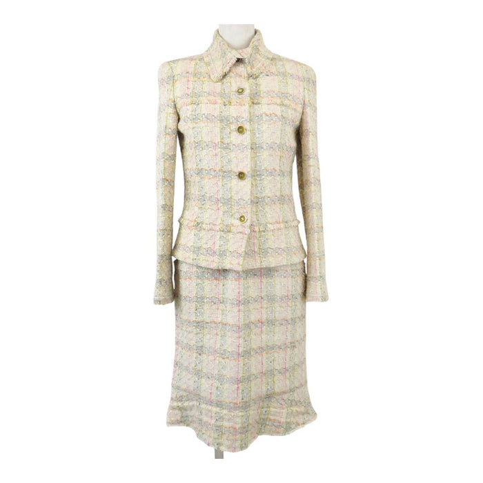 CHANEL  
COCO CC Coco Button Logo Silk  
Coco Mark Tweed Set-Up
