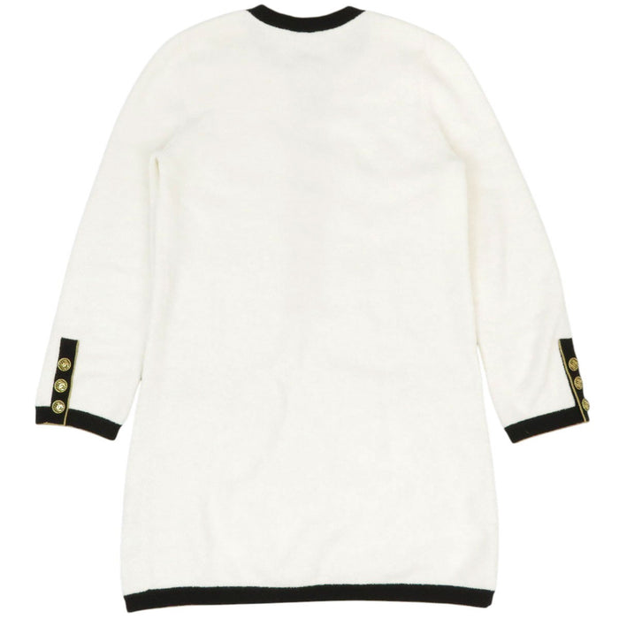 CHANEL  
COCO CC Bouton bicolore métal couleur or  
Robe en coton avec logo Coco