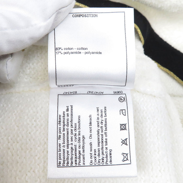 CHANEL  
COCO CC Coco Button Bicolor Gold-Colored Metal  
Coco Mark Cotton Dress