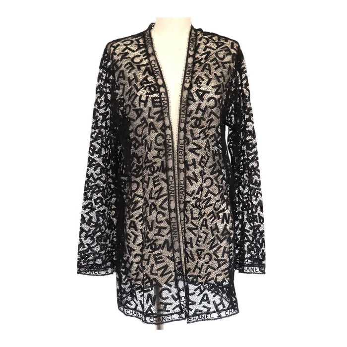 CHANEL 
98A COCO CC ヴィンテージ シースルー 
ココマーク ロゴ レース カーディガン