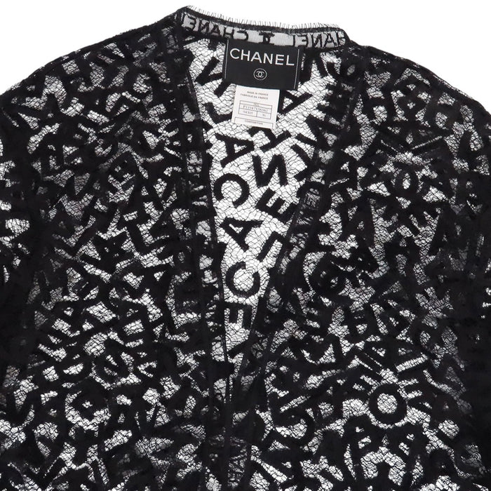CHANEL 
98A COCO CC ヴィンテージ シースルー 
ココマーク ロゴ レース カーディガン