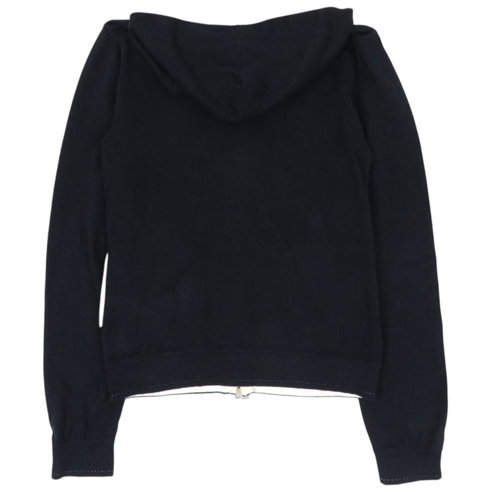 CHANEL  
COCO CC logo sweat à capuche à double fermeture éclair 07C coton  
Parka zippée avec logo Coco  
Ligne sport