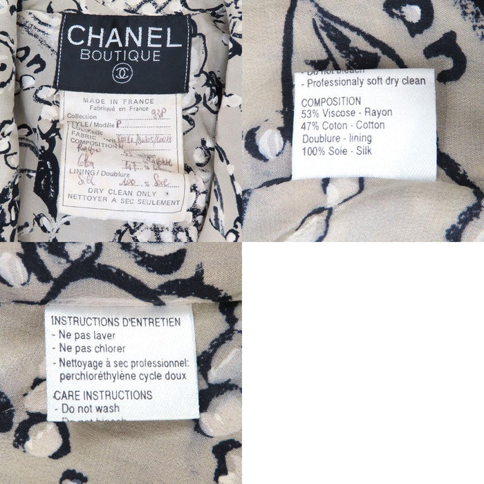 CHANEL 
COCO CC 93SS 裏地ロゴ ゴールドカラー金具 
93P ココマーク チェーン ツイード ジャケット