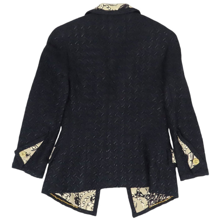 CHANEL 
COCO CC 93SS 裏地ロゴ ゴールドカラー金具 
93P ココマーク チェーン ツイード ジャケット