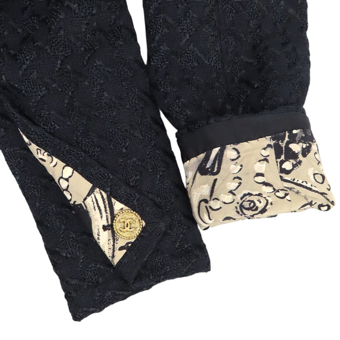 CHANEL 
COCO CC 93SS 裏地ロゴ ゴールドカラー金具 
93P ココマーク チェーン ツイード ジャケット