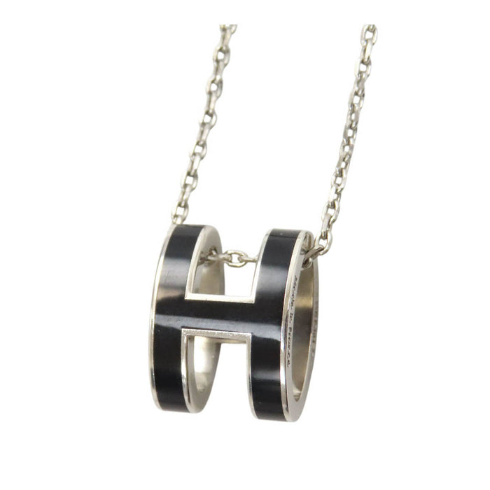 HERMES  
POP H Ash Logo Silver-Colored Metal  
Pop Ash Necklace