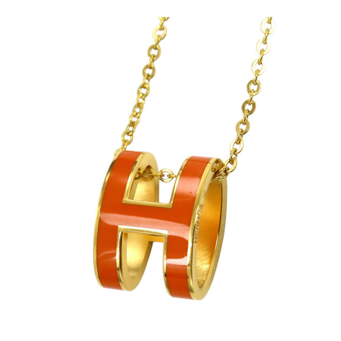 HERMES  
POP H Ash Logo Gold Color Metal  
Pop Ash H Necklace