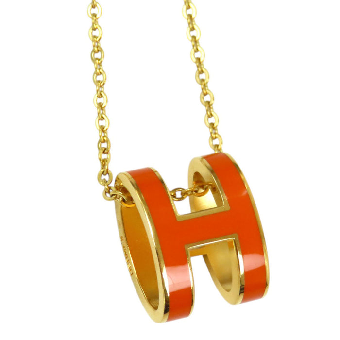HERMES  
POP H Ash Logo Gold Color Metal  
Pop Ash H Necklace