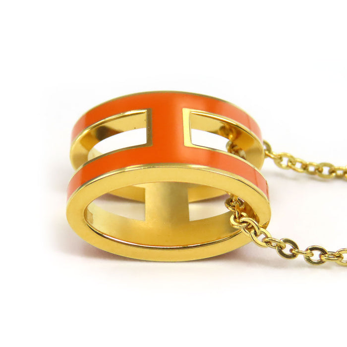 HERMES  
POP H Ash Logo Gold Color Metal  
Pop Ash H Necklace