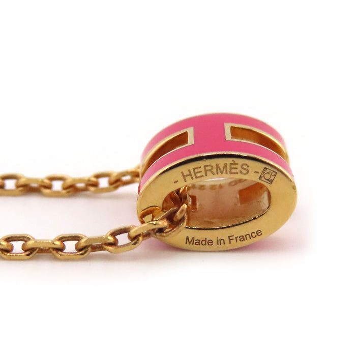 HERMES  
Collier mini Pop Ash H en métal doré avec logo H Ash