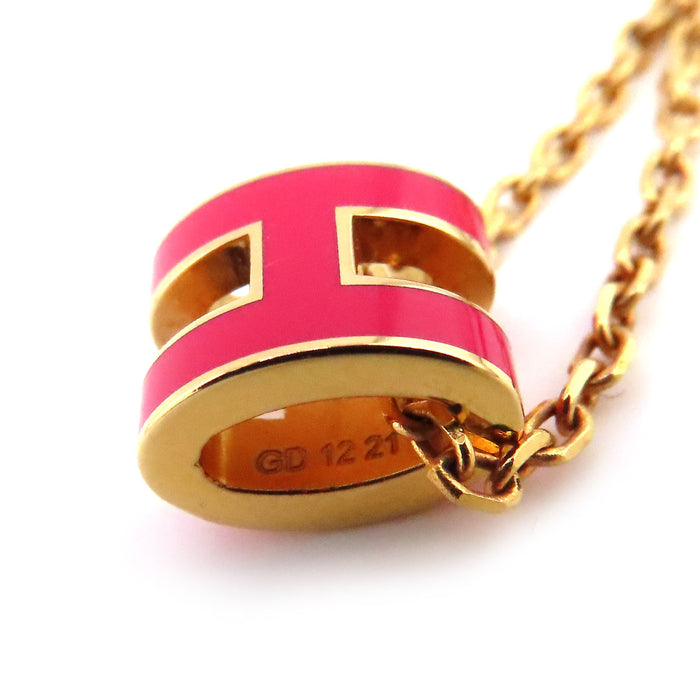 HERMES  
Collier mini Pop Ash H en métal doré avec logo H Ash