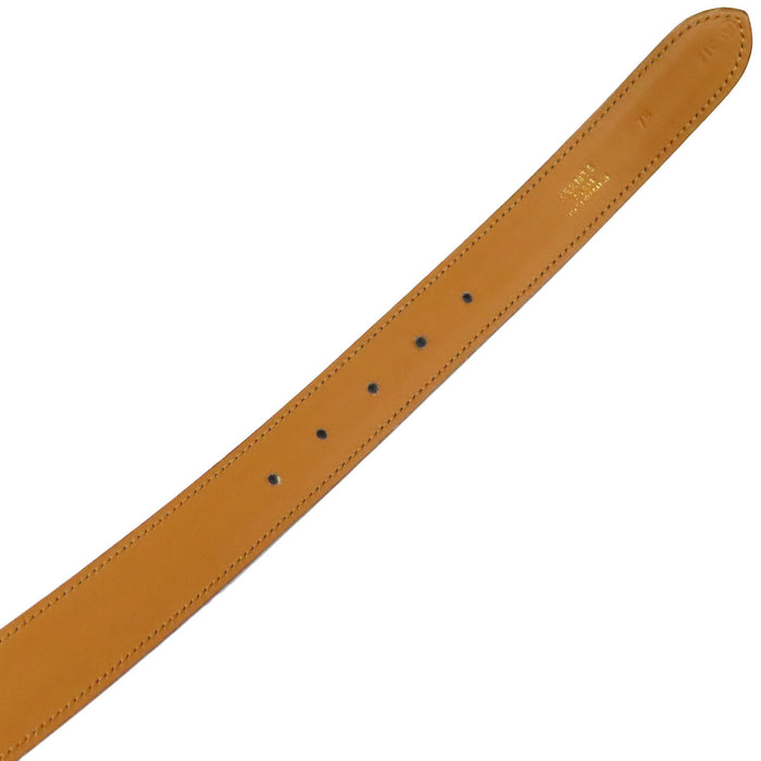 HERMES 
Ceinture en cuir vintage avec métal couleur or et poinçon ◯W