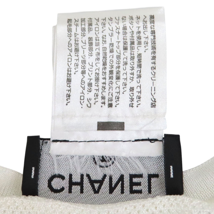 CHANEL 
スパンコール COCO CC ロゴ 
ココマーク メッシュ ショートスリーブ カットソー