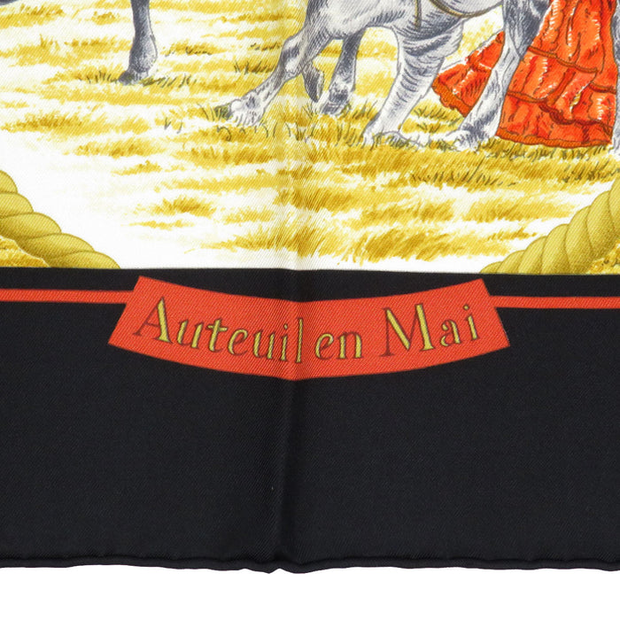 HERMES  
Large Silk Scarf Horse  
Carré 90 Auteuil in May