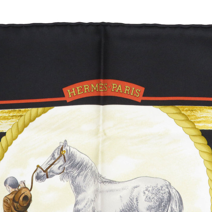 HERMES 
スカーフ 大判 シルク 馬 
カレ 90 Auteuil en Mai オートゥイユの5月