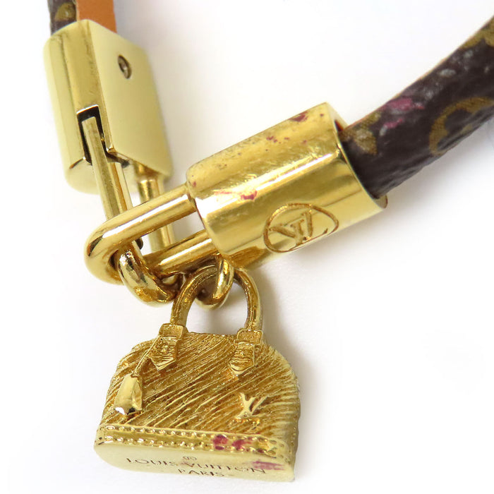 LOUIS VUITTON 
LVサークル ロゴ ゴールドカラーメタル 
アルマ レザー ブレスレット 
モノグラム