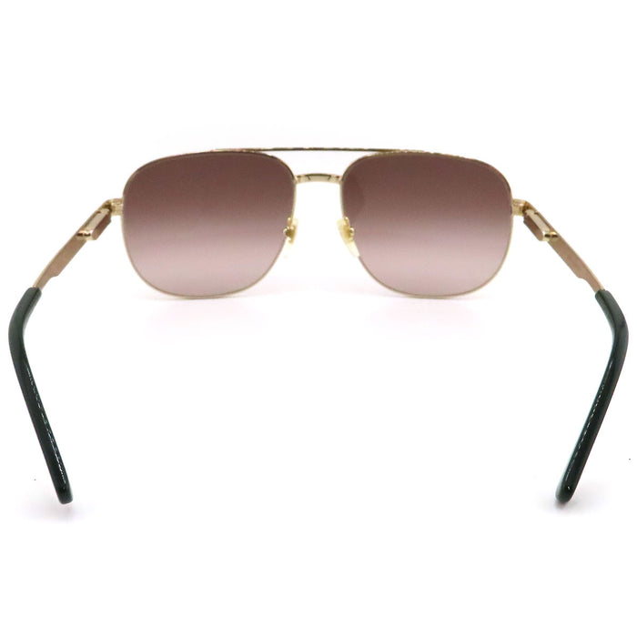 GUCCI  
Lunettes de soleil aviateur à double pont avec bande Web rayée