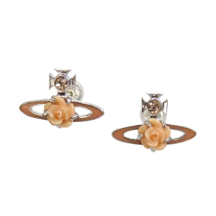 Vivienne Westwood 
オーブ シルバーカラーメタル 
ローズ バス リリーフ ピアス