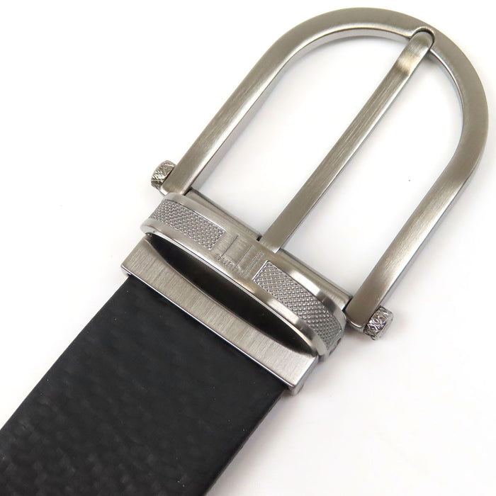 Dunhill 
dunhill Logo Silver-Colored Metal 
Reversible Leather Belt