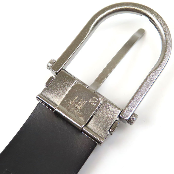 Dunhill 
dunhill Logo Silver-Colored Metal 
Reversible Leather Belt