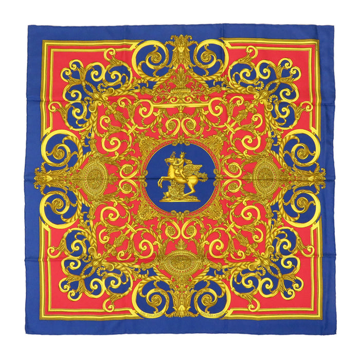 HERMES 
Foulard en soie grand format motif cheval 
Carré 90 LES TUILERIES Parc des Tuileries