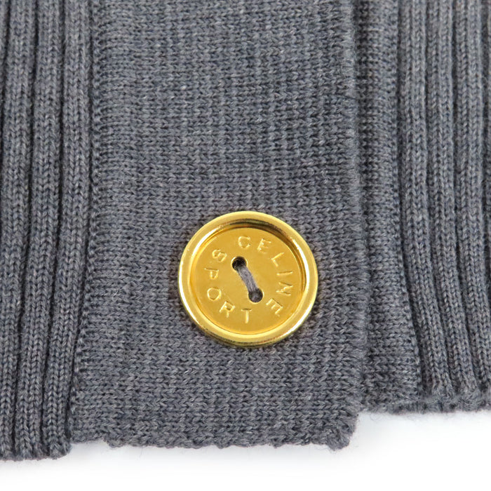 CELINE 
ロゴボタン ウール 
馬車刺繍 リブニット カーディガン