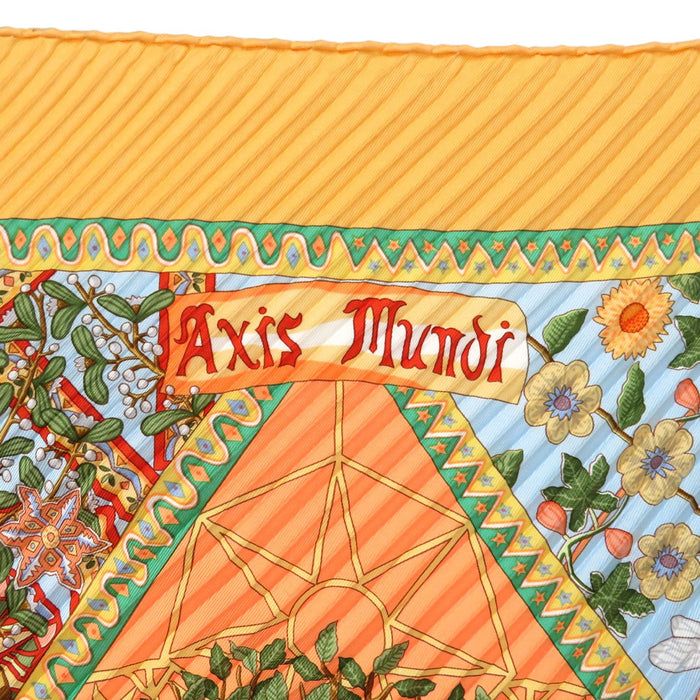 HERMES 
スカーフ シルク 
カレ 90 プリーツ AXIS MUNDI 世界の中心軸