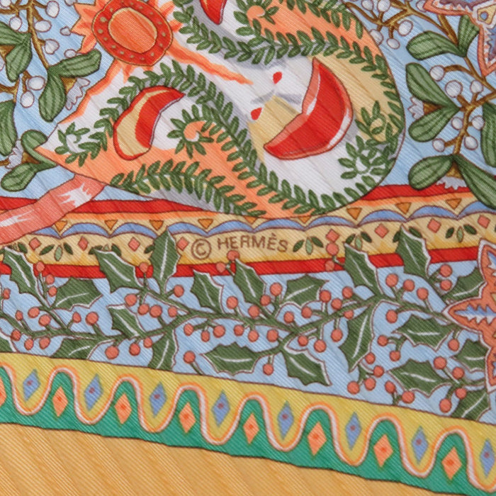 HERMES 
スカーフ シルク 
カレ 90 プリーツ AXIS MUNDI 世界の中心軸