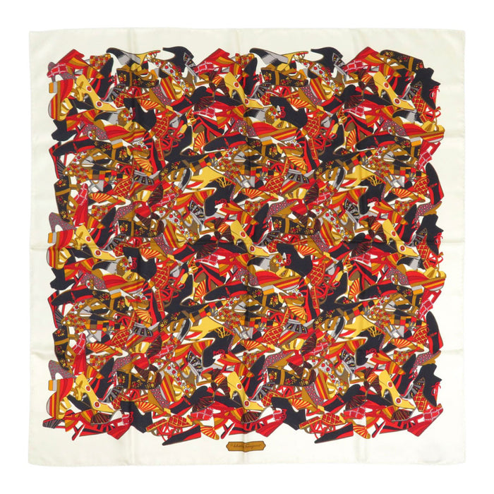 Salvatore Ferragamo 
Seta grande formato 
Foulard con motivo scarpe