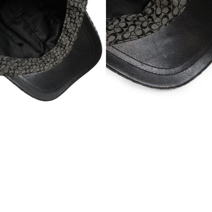 COACH 
Casquette en cuir 
Motif logo intégral signature