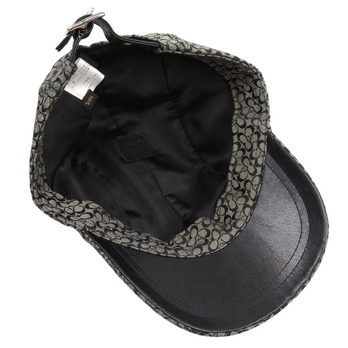 COACH 
ロゴ 総柄 レザー 
シグネチャー キャップ