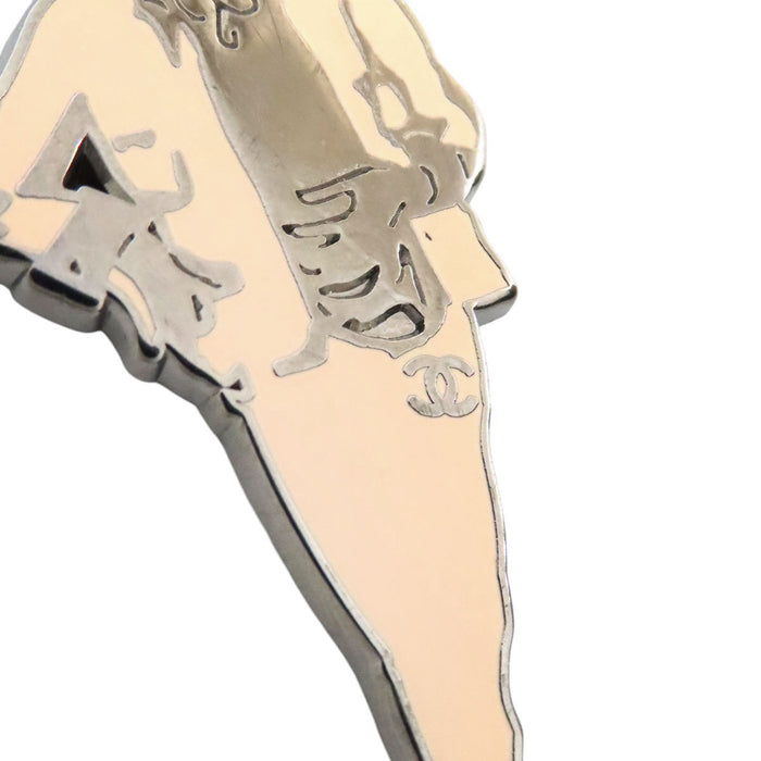 CHANEL  
COCO CC Logo 03P Silver Color Metal  
Coco Mark Mademoiselle Necklace