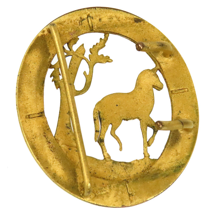 HERMES 
Fibbia Cintura con Motivo Cavallo Vintage in Metallo Dorato