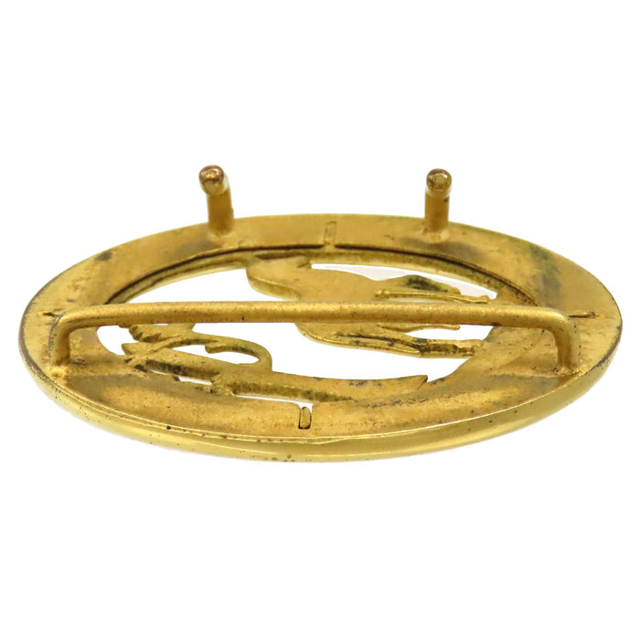 HERMES 
Fibbia Cintura con Motivo Cavallo Vintage in Metallo Dorato