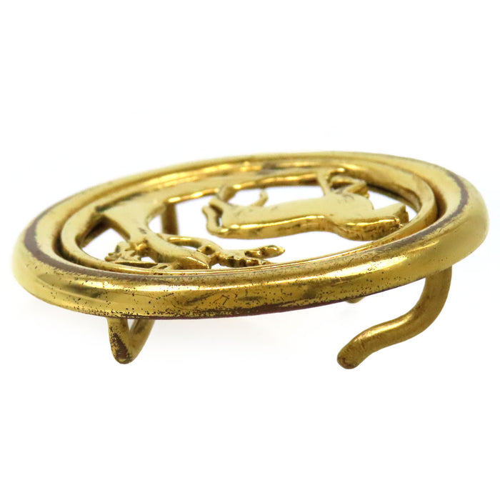 HERMES 
Fibbia Cintura con Motivo Cavallo Vintage in Metallo Dorato