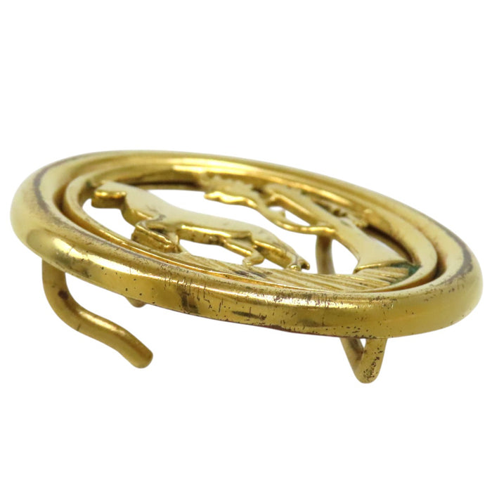 HERMES 
Fibbia Cintura con Motivo Cavallo Vintage in Metallo Dorato