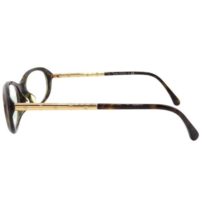 CHANEL 
COCO CC Logo Tortoiseshell Pattern 
Coco Mark Oval Frame Eyewear