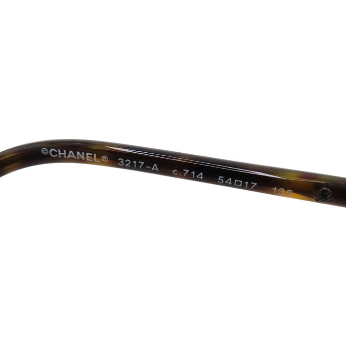 CHANEL 
COCO CC Logo Tortoiseshell Pattern 
Coco Mark Oval Frame Eyewear
