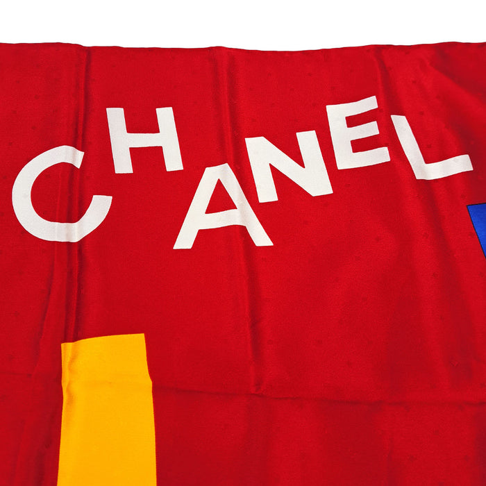 CHANEL 
COCO シルク 大判 
ロゴ スカーフ