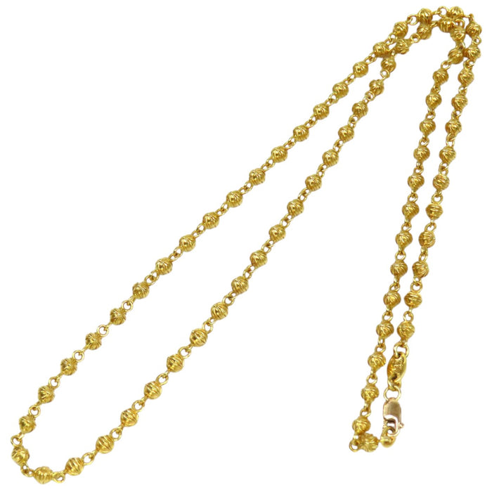 CHROME HEARTS 
CHプラス ビーズ CH TNY BEADED CHN 20inch イエローゴールド 2001年刻印 
ミニ クロスボール チェーン ネックレス 22K 20インチ