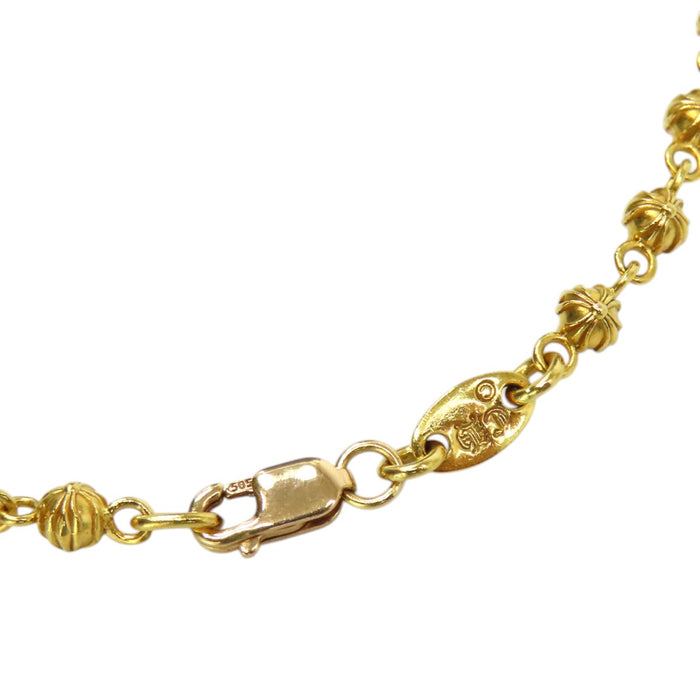 CHROME HEARTS 
CHプラス ビーズ CH TNY BEADED CHN 20inch イエローゴールド 2001年刻印 
ミニ クロスボール チェーン ネックレス 22K 20インチ